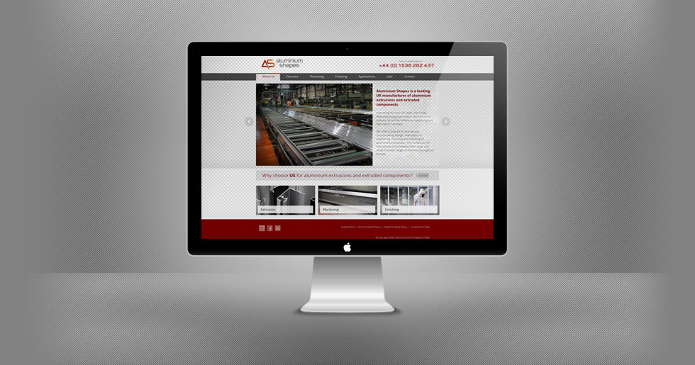 Aluminium Shapes Website Design