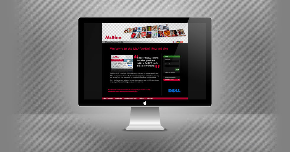McAfee Dell Rewards Website Design
