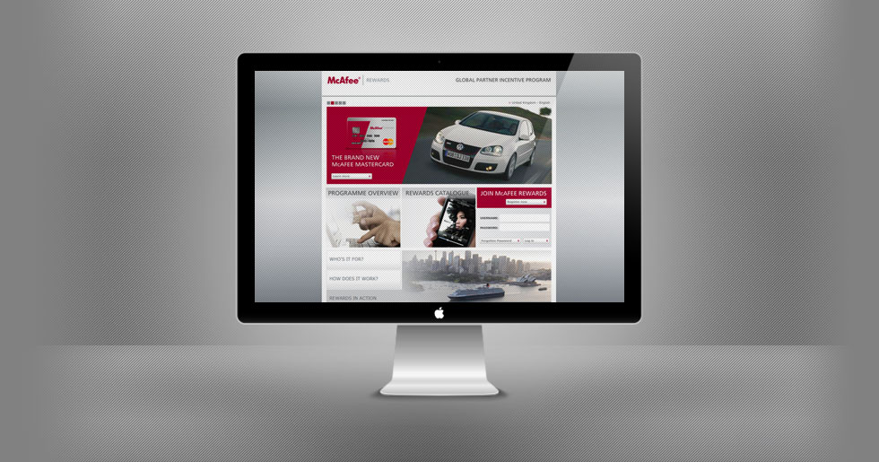 McAfee Rewards Website Design