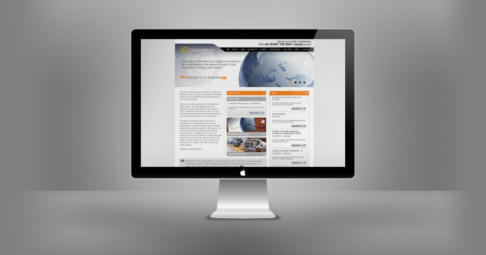 Chameleon International Website Design